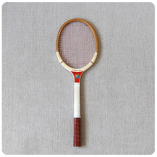パキスタン製 ビンテージ テニスラケット/木製/インテリア雑貨