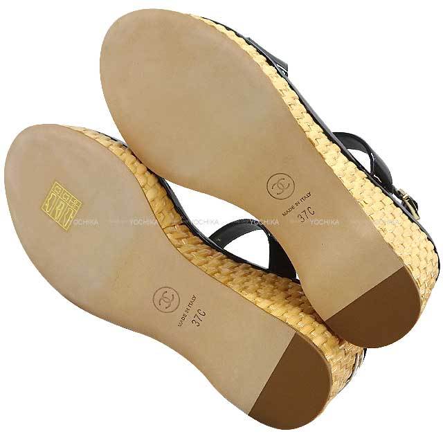 CHANEL シャネル サンダル ヒール ココマーク ウエッジソール アンクル