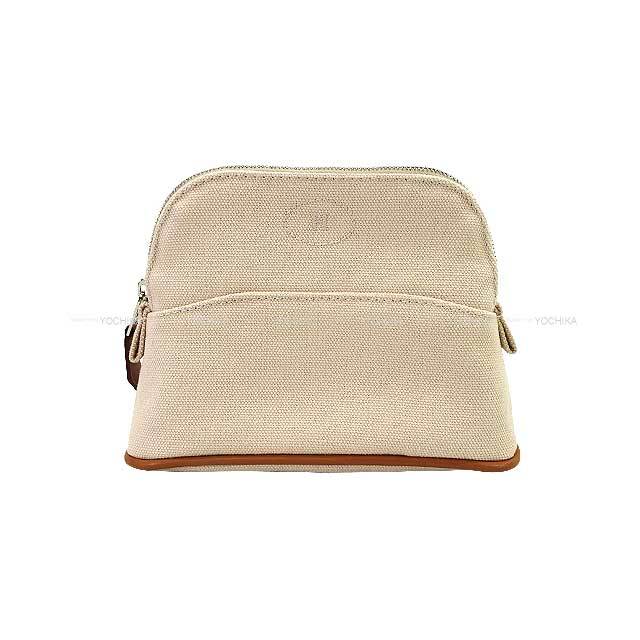 HERMES エルメス ポーチ ボリードポーチ ミニミニ ナチュラル コットン