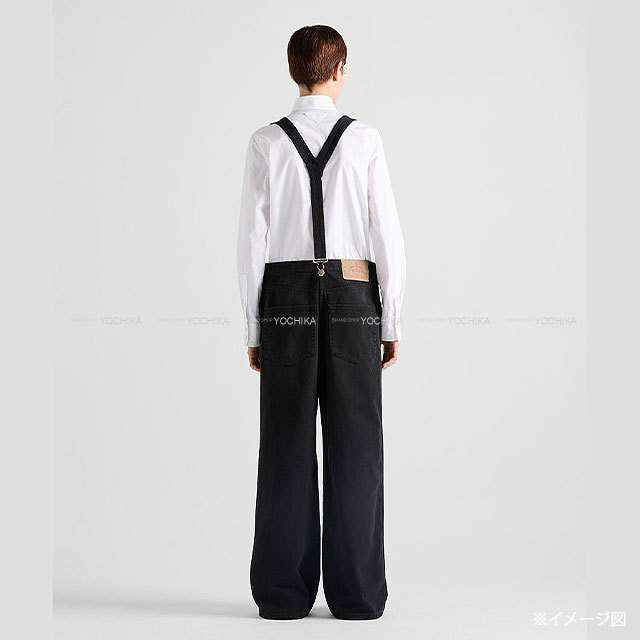 渋谷並木橋店】PRADA プラダ オーバーオール ロゴプレート デニム 黒