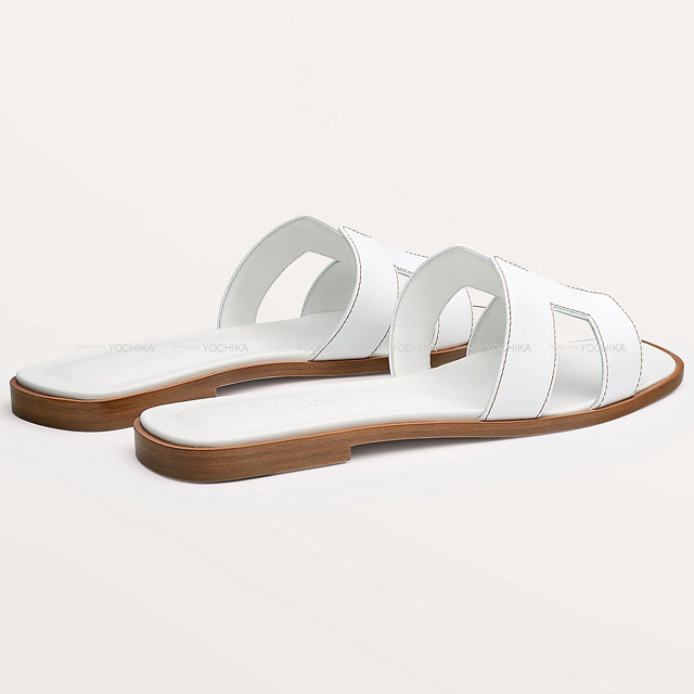 HERMES エルメス サンダル Oran オラン 白 (ホワイト) ボックスカーフ