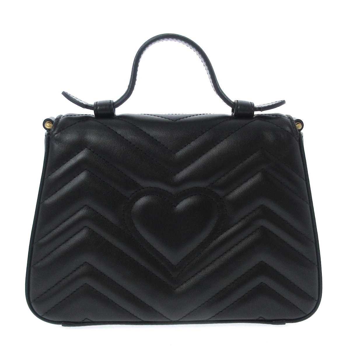 グッチ/ハンドバッグ/GGマーモント ミニ トップハンドルバッグ/黒