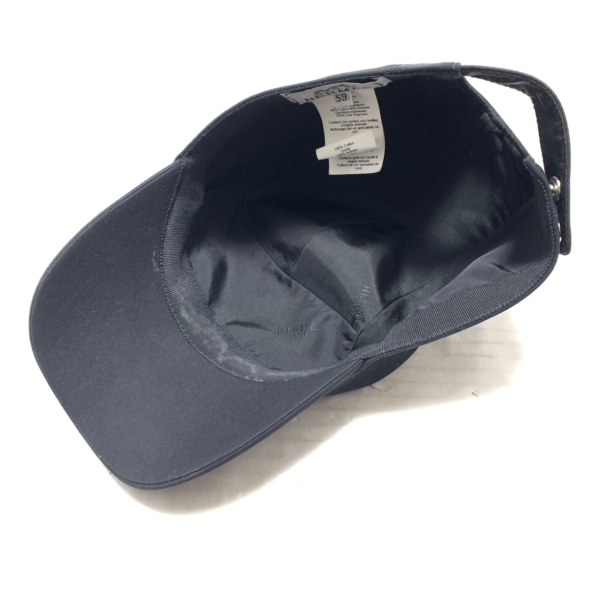 HERMES(エルメス) キャップ 59 - 黒 馬 コットン（18199445）中古