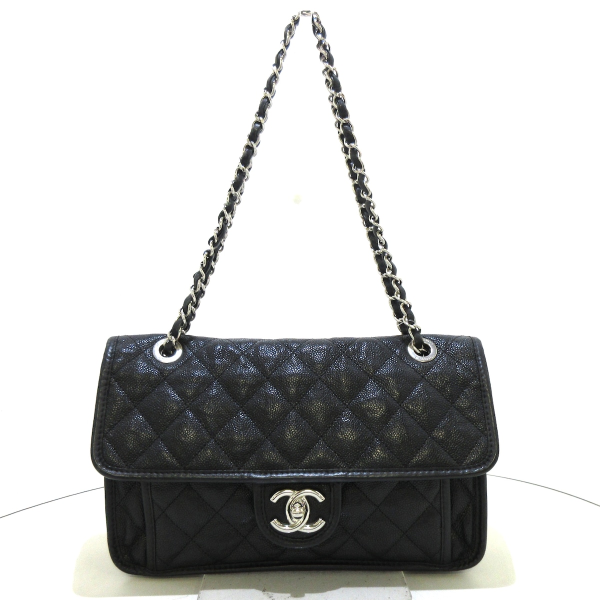シャネル/ショルダーバッグ/フレンチリビエラ/マトラッセ/黒/ソフト