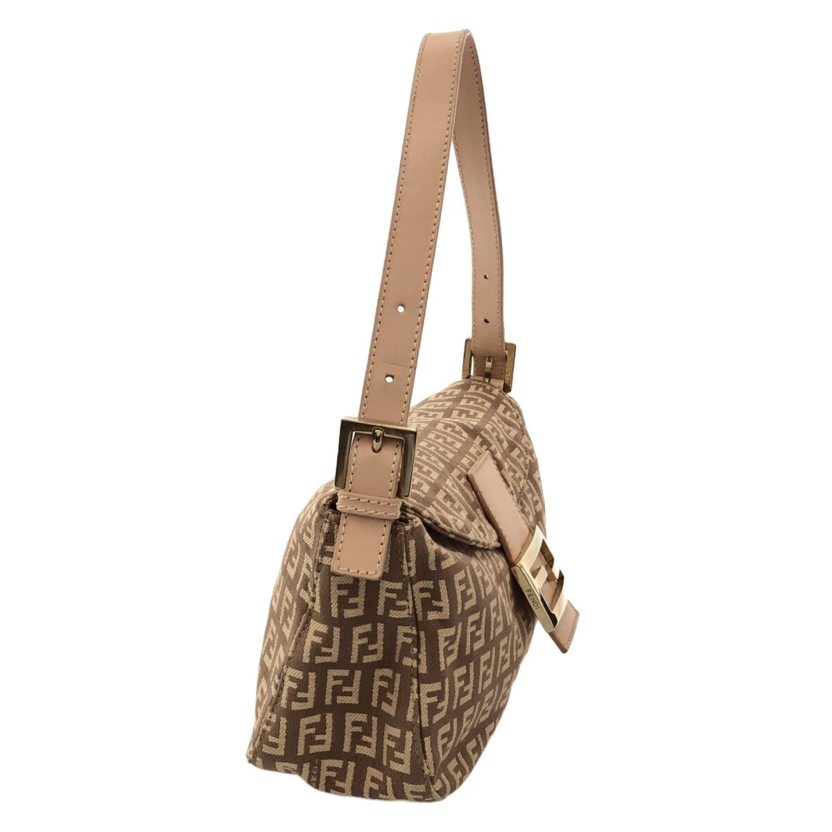 フェンディ/ショルダーバッグ/ズッキーノ柄/ピンクベージュ×ベージュ