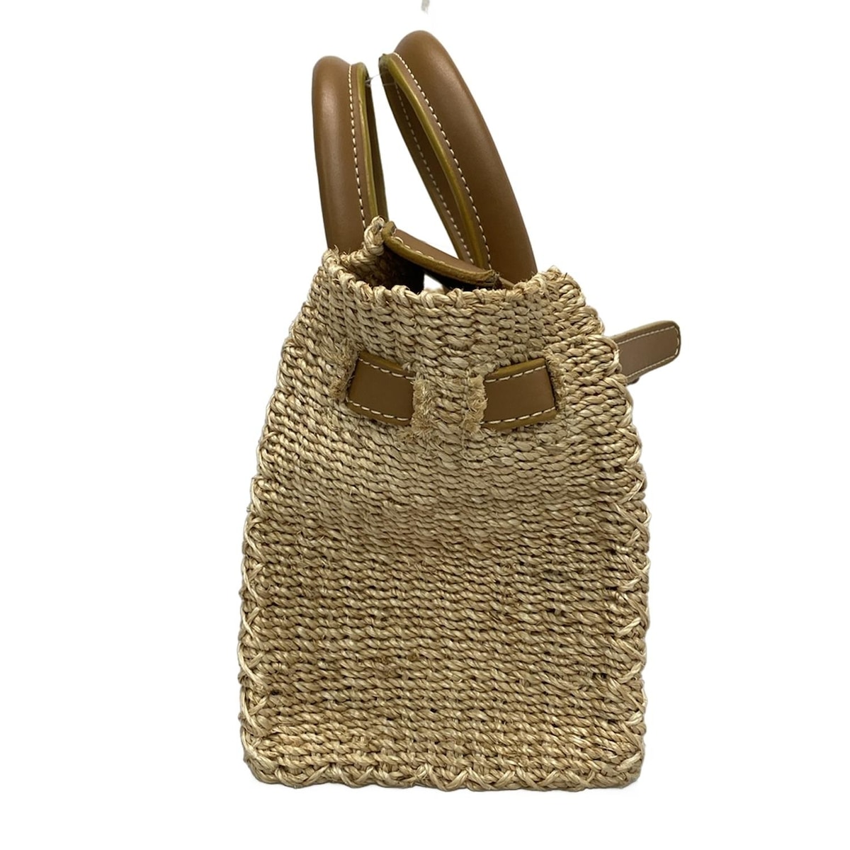 sea(シー) ハンドバッグ - ベージュ×ブラウン レザー（19210075）中古