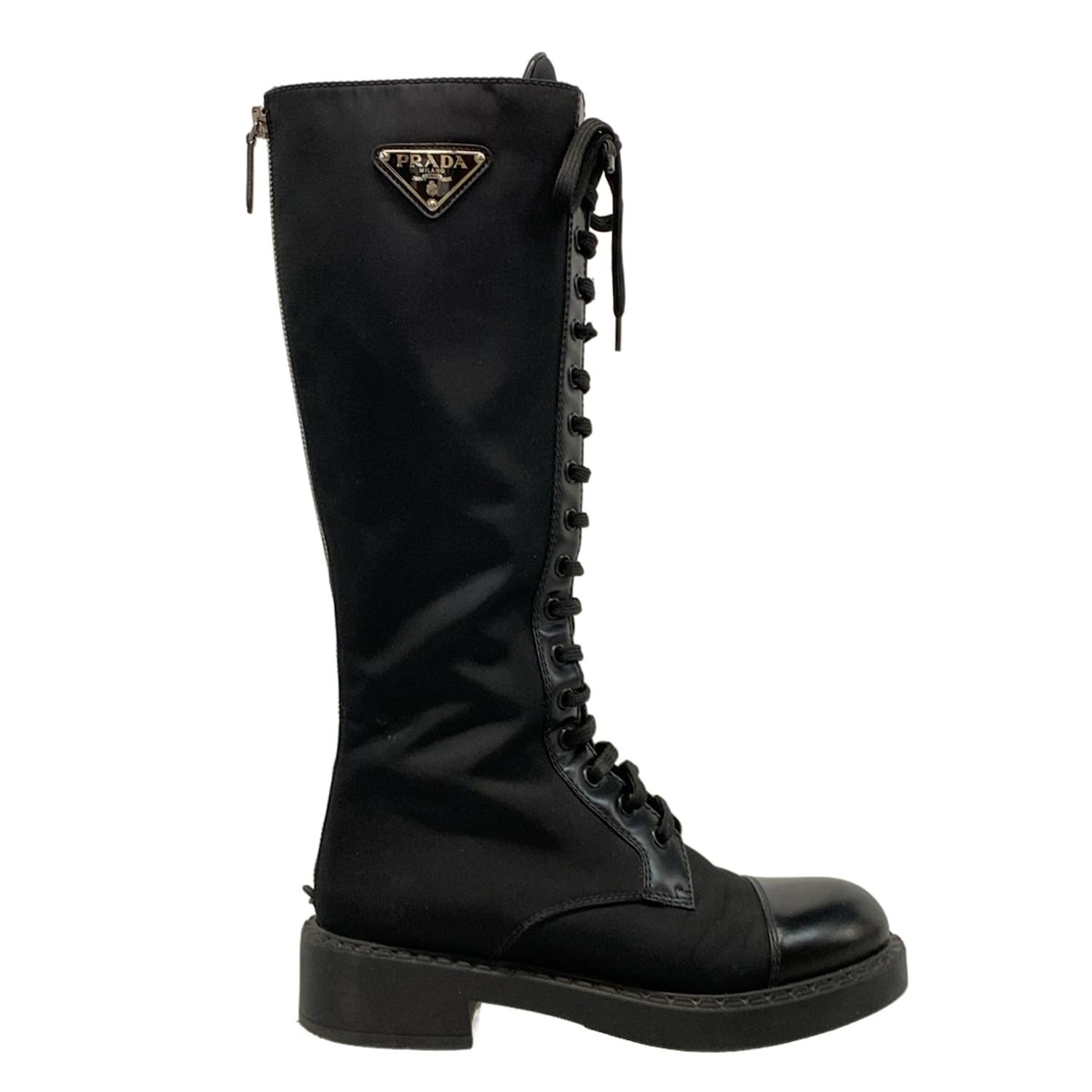 PRADA(プラダ) ロングブーツ 36 1/2 レディース 1W906M 黒 レザー