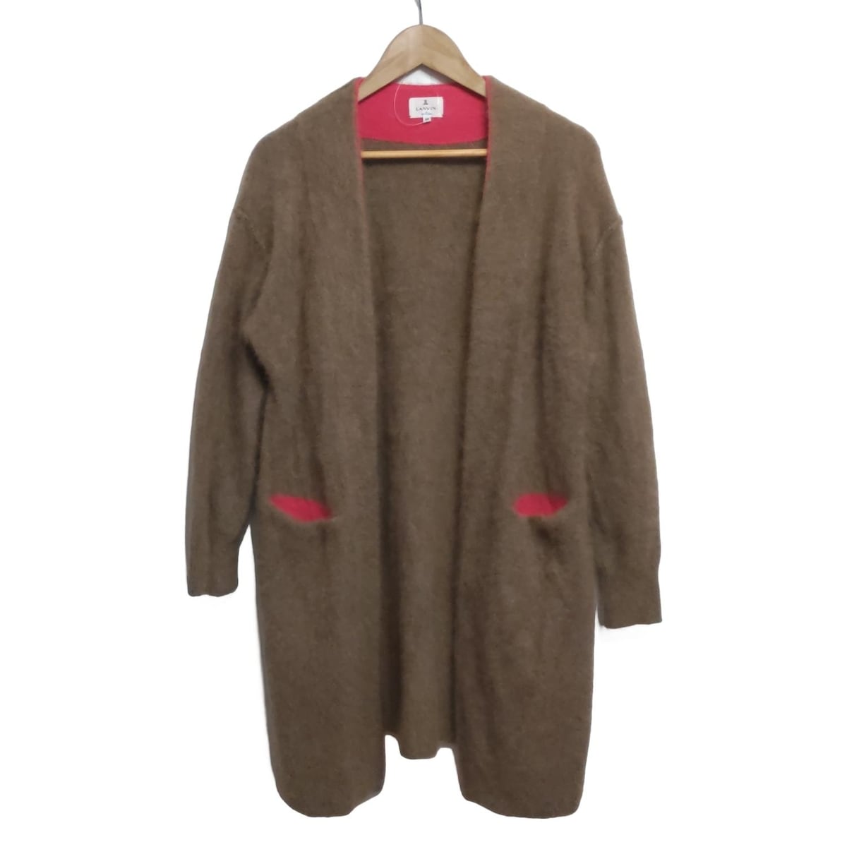 ランバンオンブルー/カーディガン/ライトブラウン×ピンク/サイズ：38の