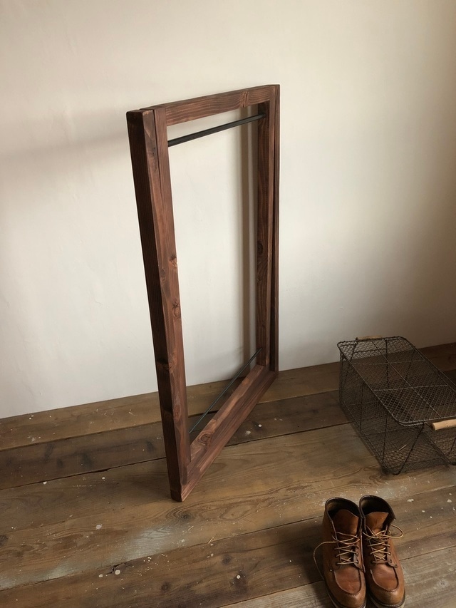 数量限定 FDG 木製 アイアン ハンガーラック 折りたたみ 収納 家具