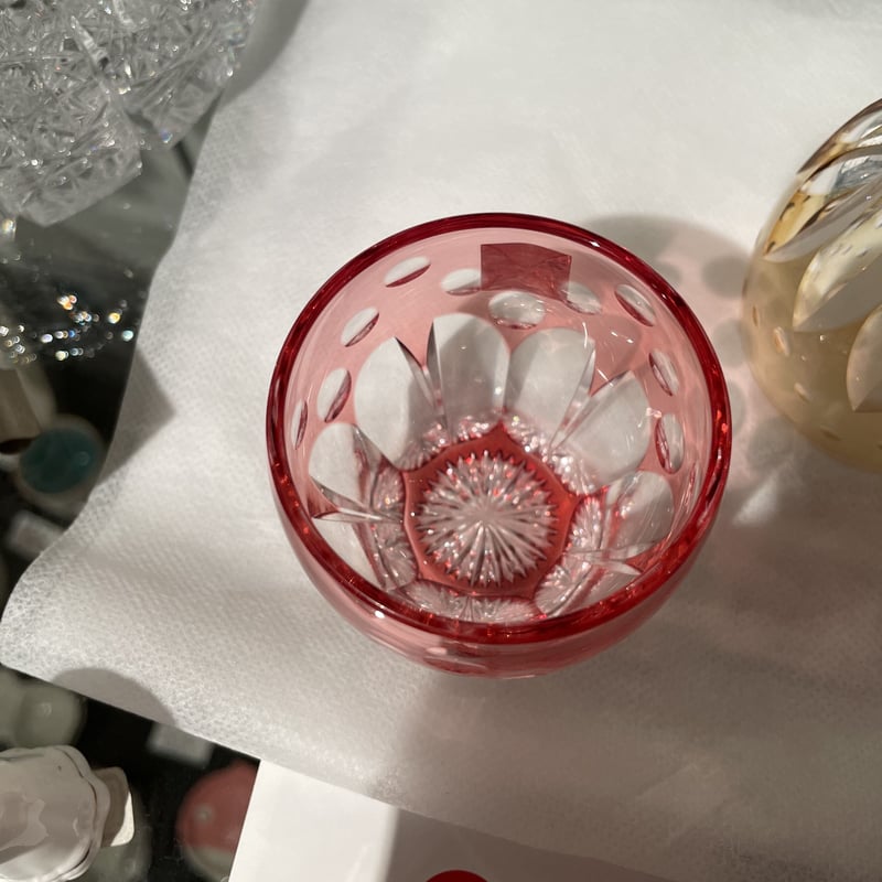 KAGAMI江戸切子 冷酒杯 鍋谷聰 各色 桜 向日葵 紫陽花 水仙 | つちや陶器店