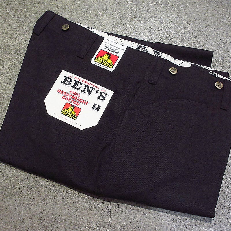 ビンテージ90's○DEADSTOCK BEN DAVISコットンワークパンツ黒表記W42 L