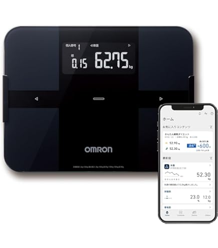 Amazon.co.jp: Omron Body Composition Scale Karada Scan Black KRD