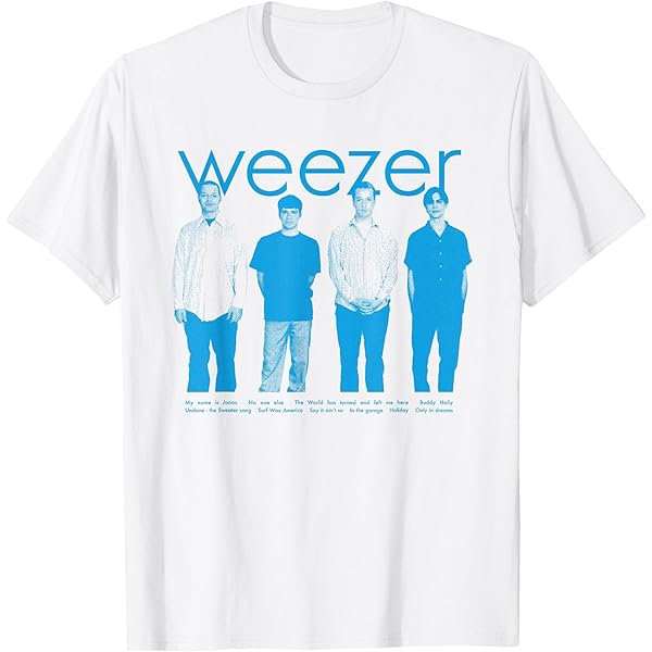 Amazon.com: Weezer - Blue Album Anniversary Tracklist T-Shirt