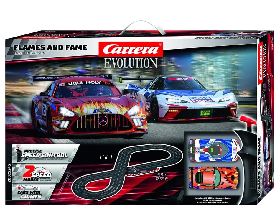 Carrera Evolution Flames and Fame Slot Car Track Racing Set