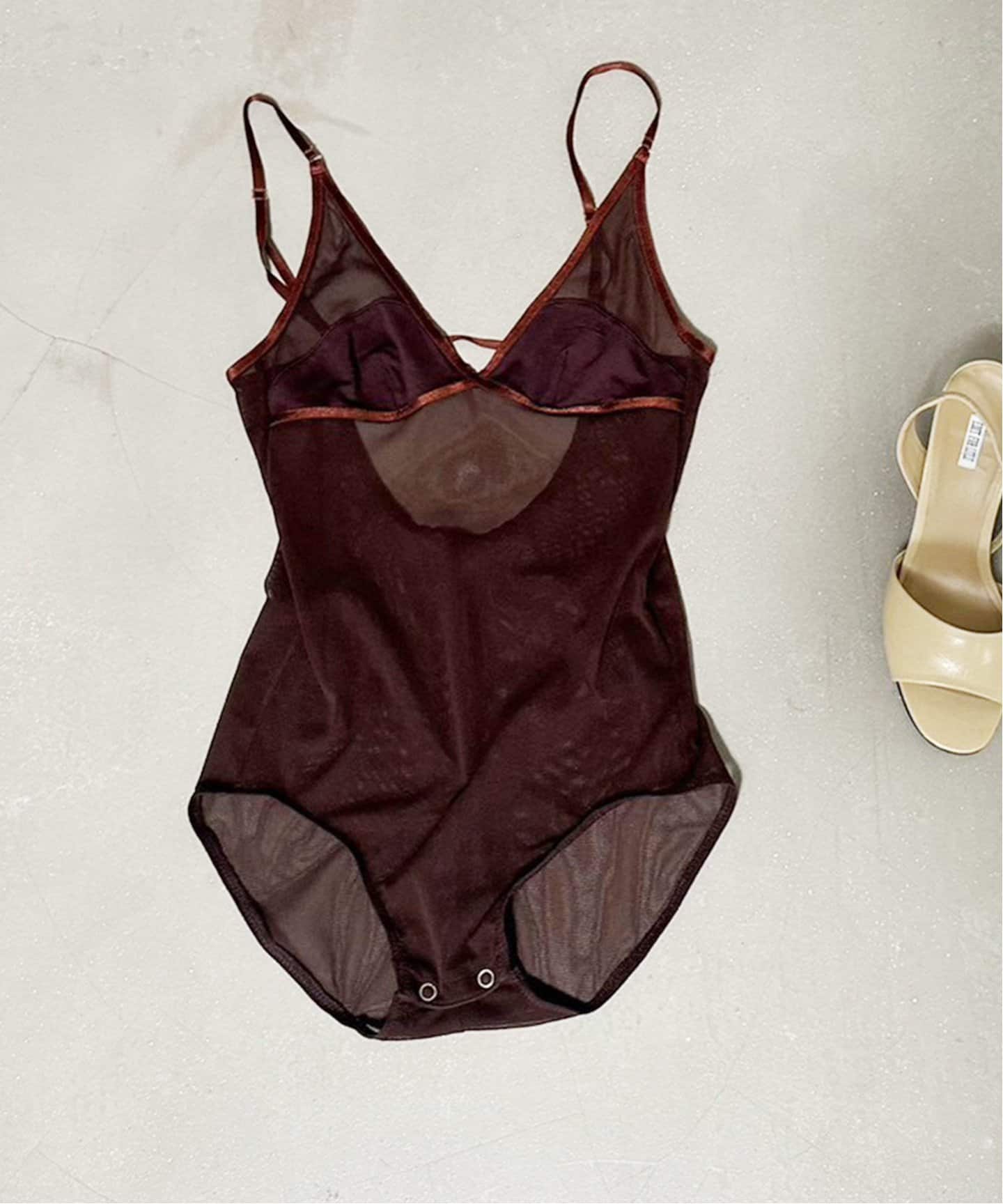 新品タグ付 edit.for.lulu シアーボディースーツ ブラウン 新品edit