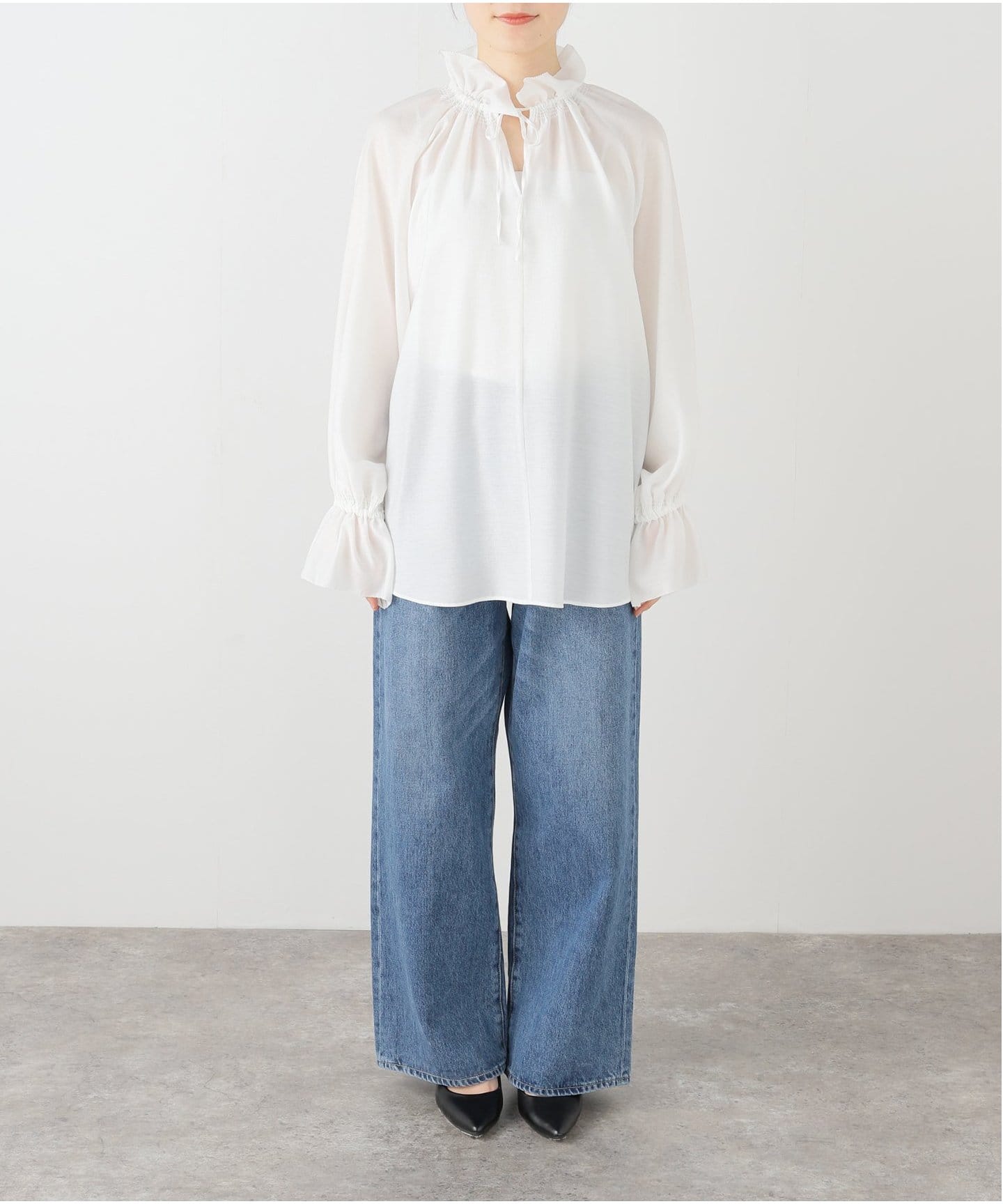 シアーフリルギャザーブラウス（シャツ／ブラウス）｜IENA（イエナ）の