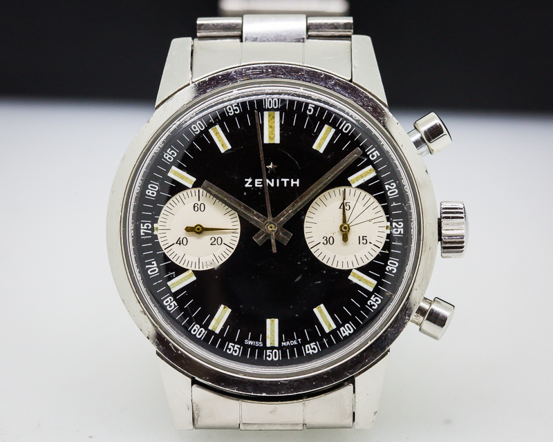 26511) Zenith Vintage A278 Manual Chrono Reverse Panda Dial