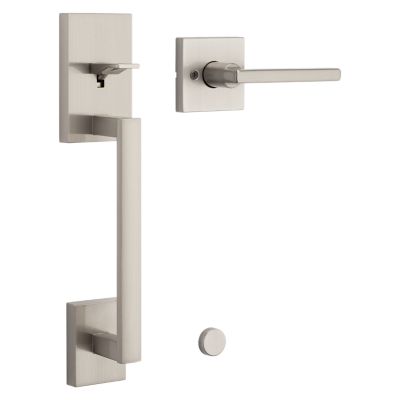 Satin Nickel San Clemente Handle with Halifax Lever (Square) | Kwikset