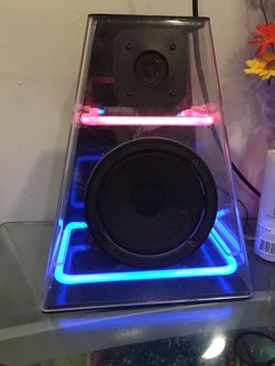 Cicena - Cleo Pink & Blue Neon Stereo Speakers (2) for Sale in Los