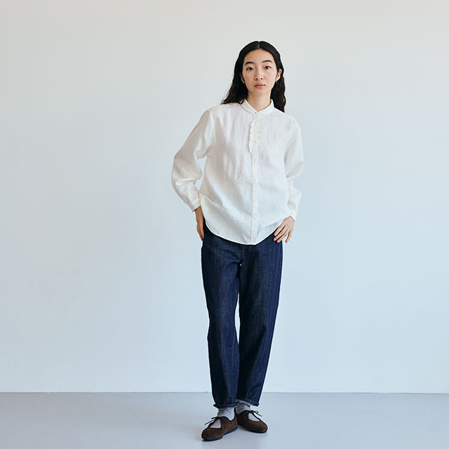 手織り麻を使ったフリルシャツ｜衣料品｜中川政七商店 公式サイト