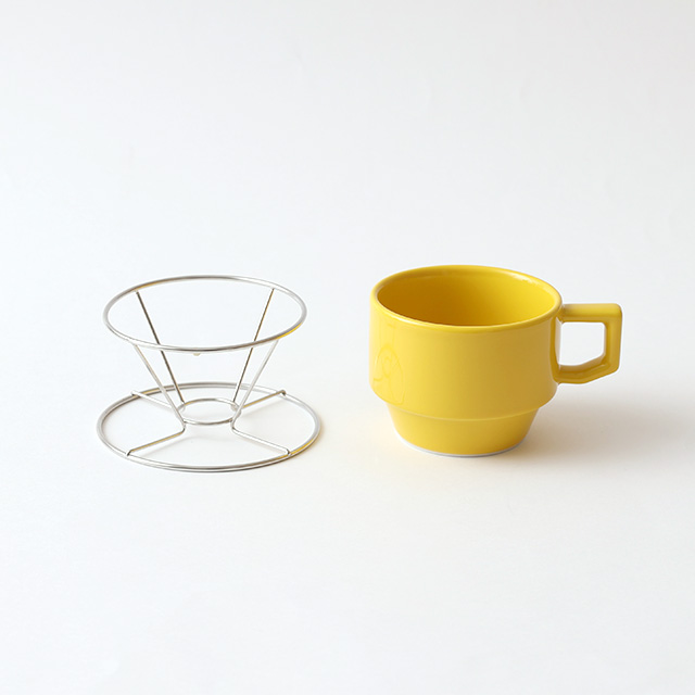 HASAMI ブロックマグ マスタード/ステンレスワイヤのコーヒー