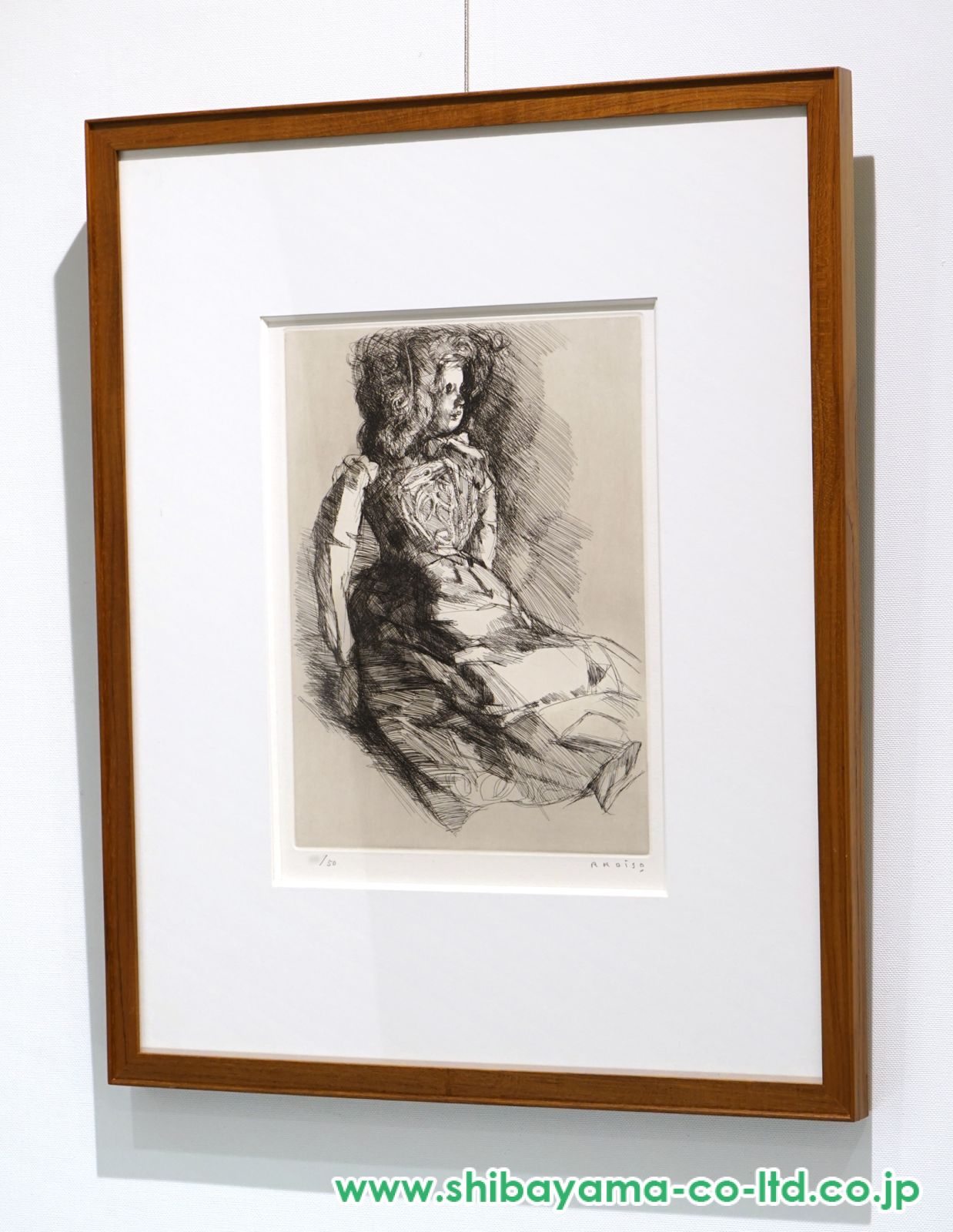 小磯良平 エッチング銅版画 本物保証 直筆サイン エディション有り