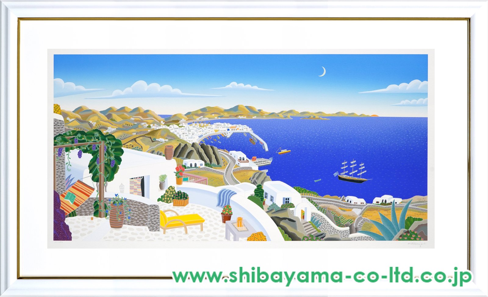 トーマス・マックナイト「ミコノスの入江」シルクスクリーン :: 絵画