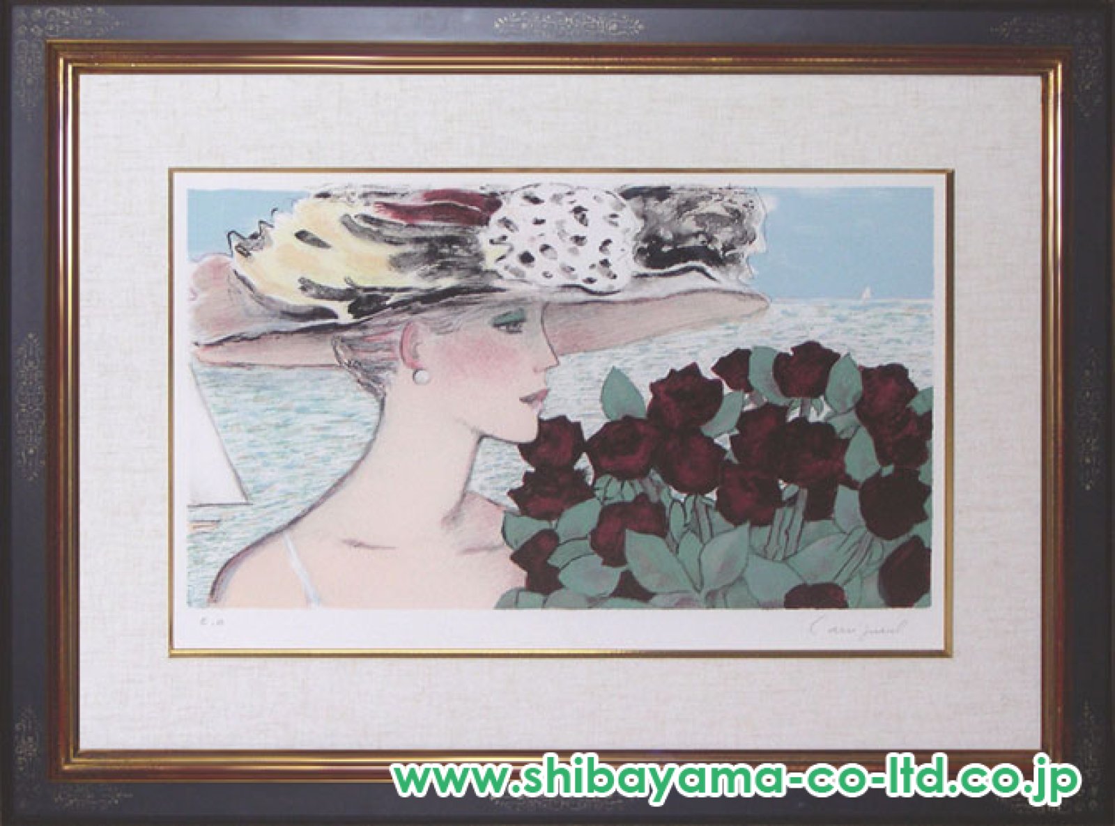 カシニョールのリトグラフ “クライミングローズ” カシニョールの