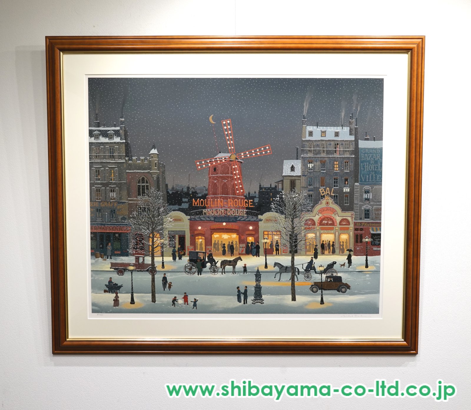 ミッシェル・ドラクロワ「雪のムーランルージュ」セリグラフ :: 絵画