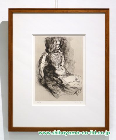 小磯良平リトグラフフランス人形 小磯良平 「フランス人形