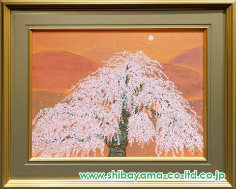 平松礼二「桜月」日本画 P20号 :: 絵画買取・販売 - シバヤマ