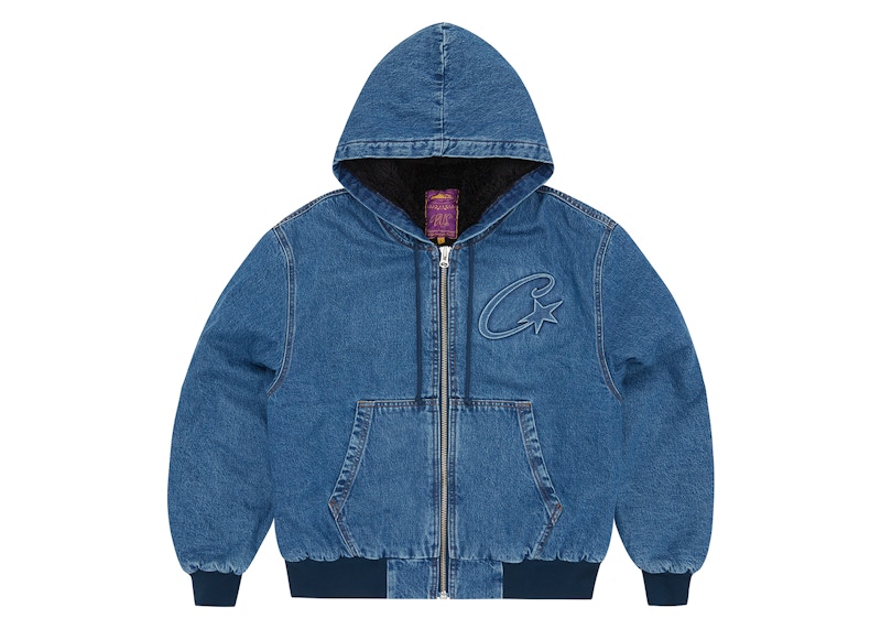 Corteiz Embossed C-Star Denim Work Jacket Blue Men's - FW24 - US