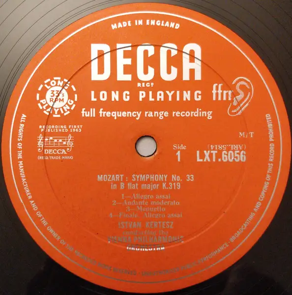 Mozart Symphonies 33 & 39 Decca Vinyl LP | eBay