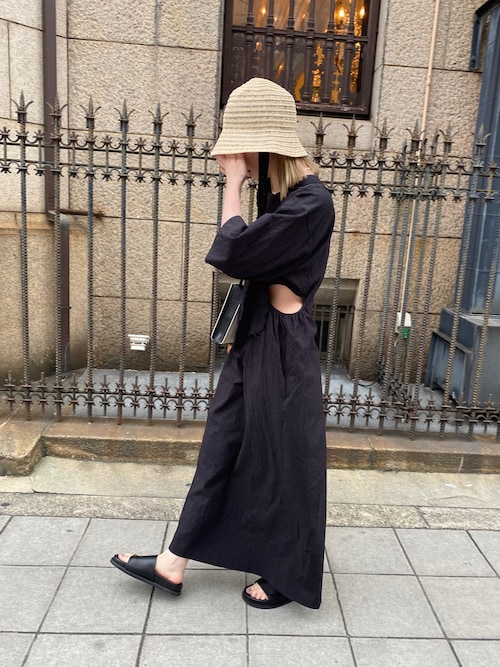 セール】【La Maison de Lyllis】スカーフ付きクロシェバケットハット