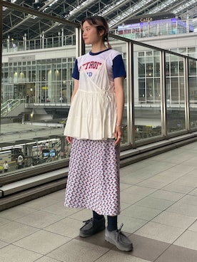 BEAMS BOY / コットンリネン カシュクール キャミソールブラウスを使っ