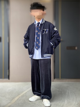 nautica 黒 スタジャン なごみ スタジャンを使った「nautica」のメンズ