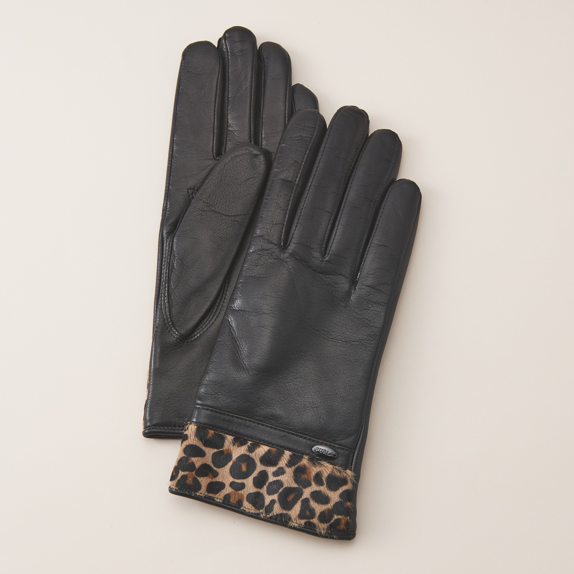裾ヒョウ柄レザー手袋 | FURLA（フルラ）のプレゼント・ギフト通販