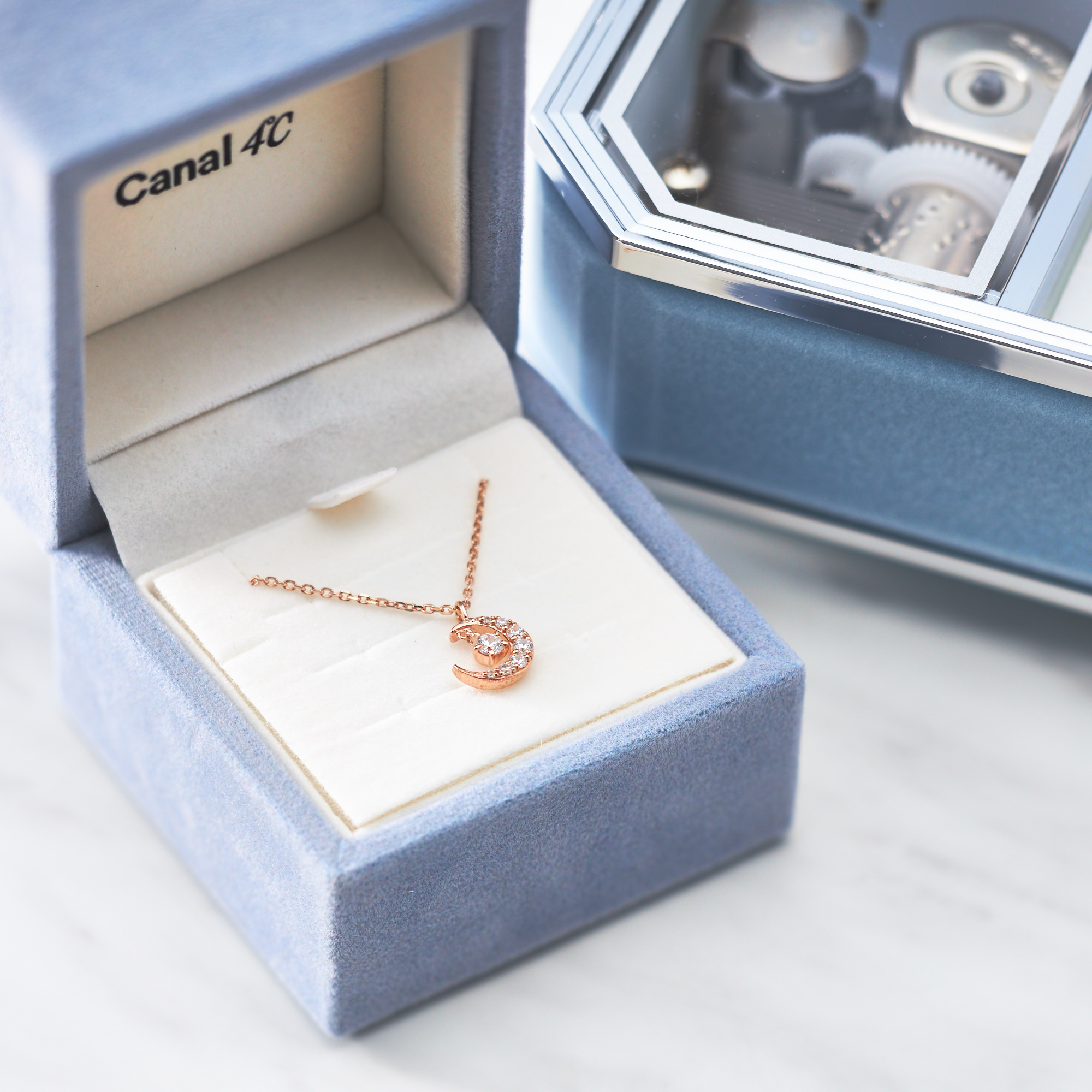 名入れ】揺れる月ネックレス&オルゴールケースセット | Canal4