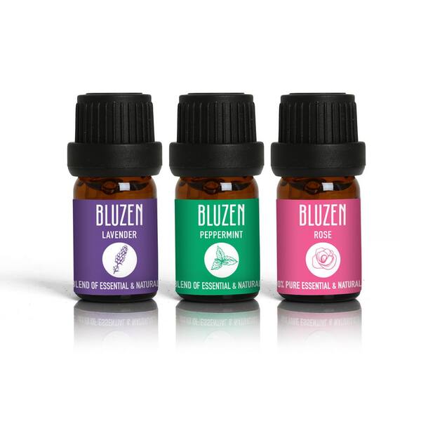 BLUZEN White/Wood Alpine Ultrasonic Diffuser Bundle (3x 5 mL Oil