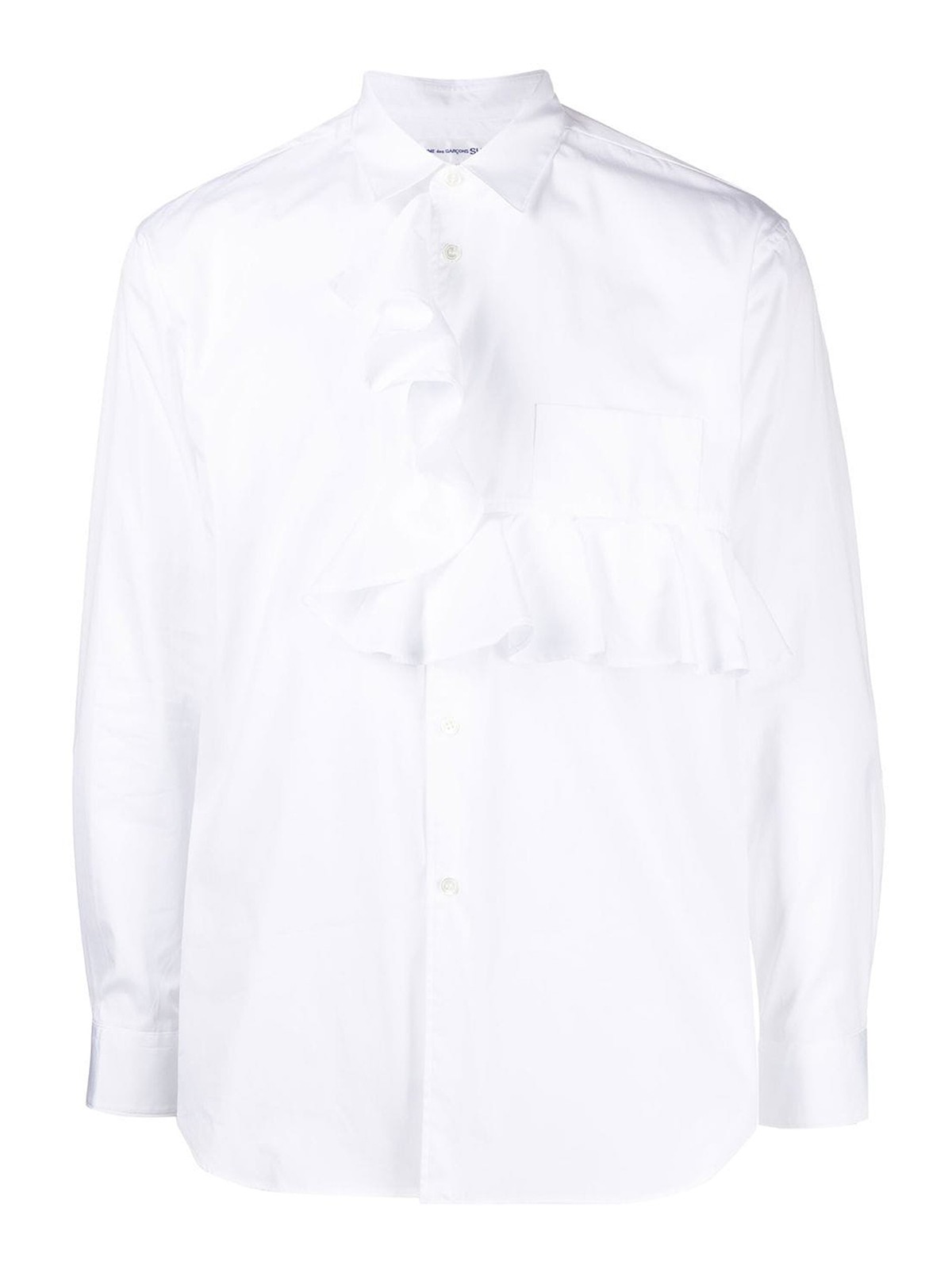 Comme Des Garcons Ruffle-detail longsleeved shirt - White|FKB0222