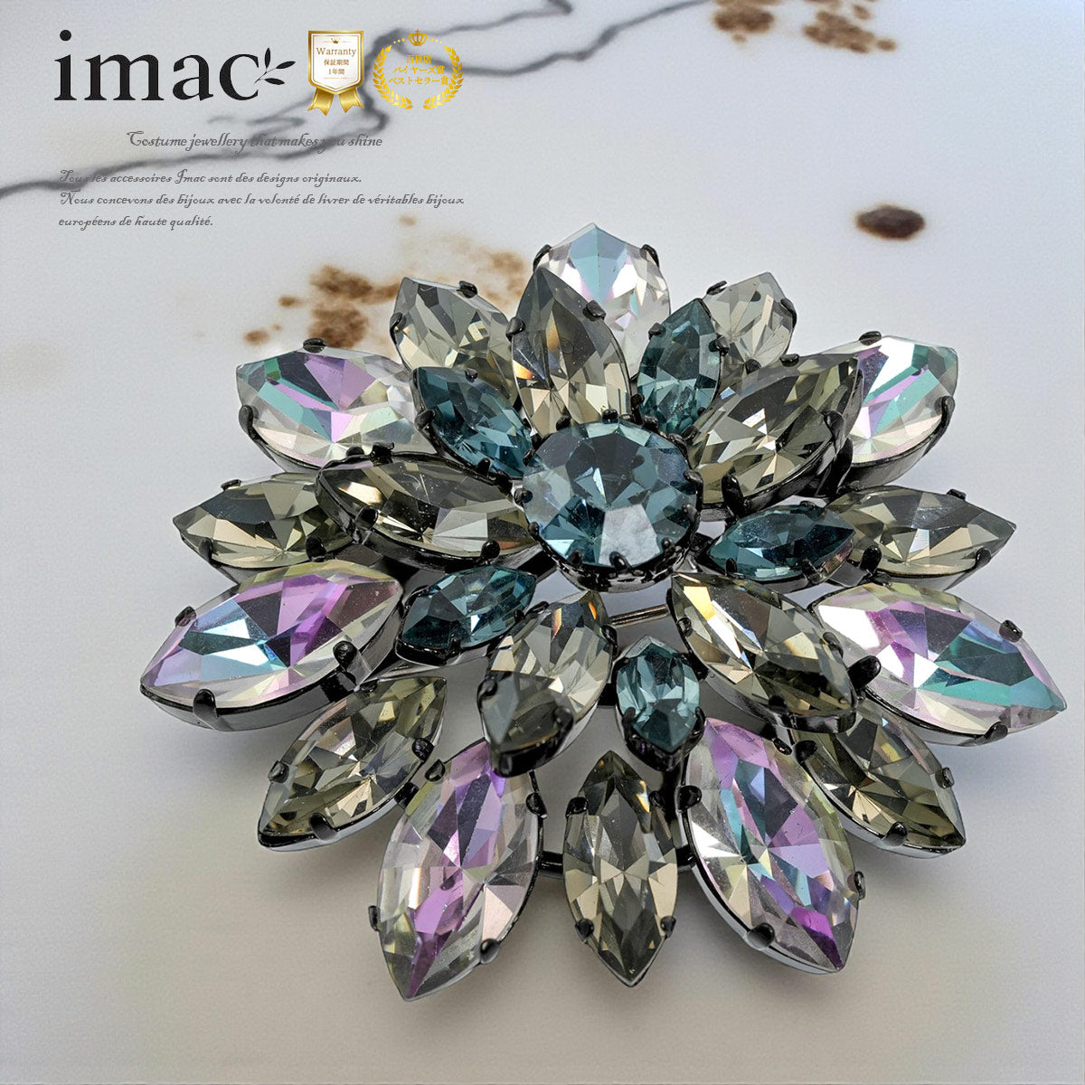 ジュエリー　ブローチ Diamond K18WGダイヤモンドペントップ兼ブローチ (NO.304014) – JEX