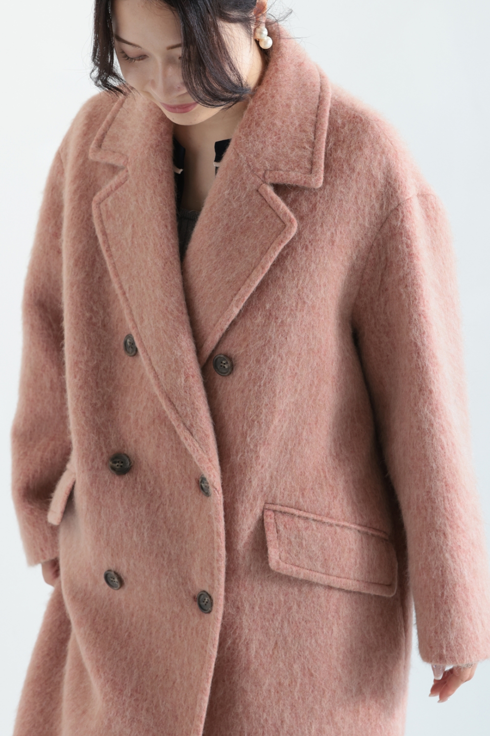 大人キュート♪ボールジィBALLSEY ふわふわアルパカシャギージャケット