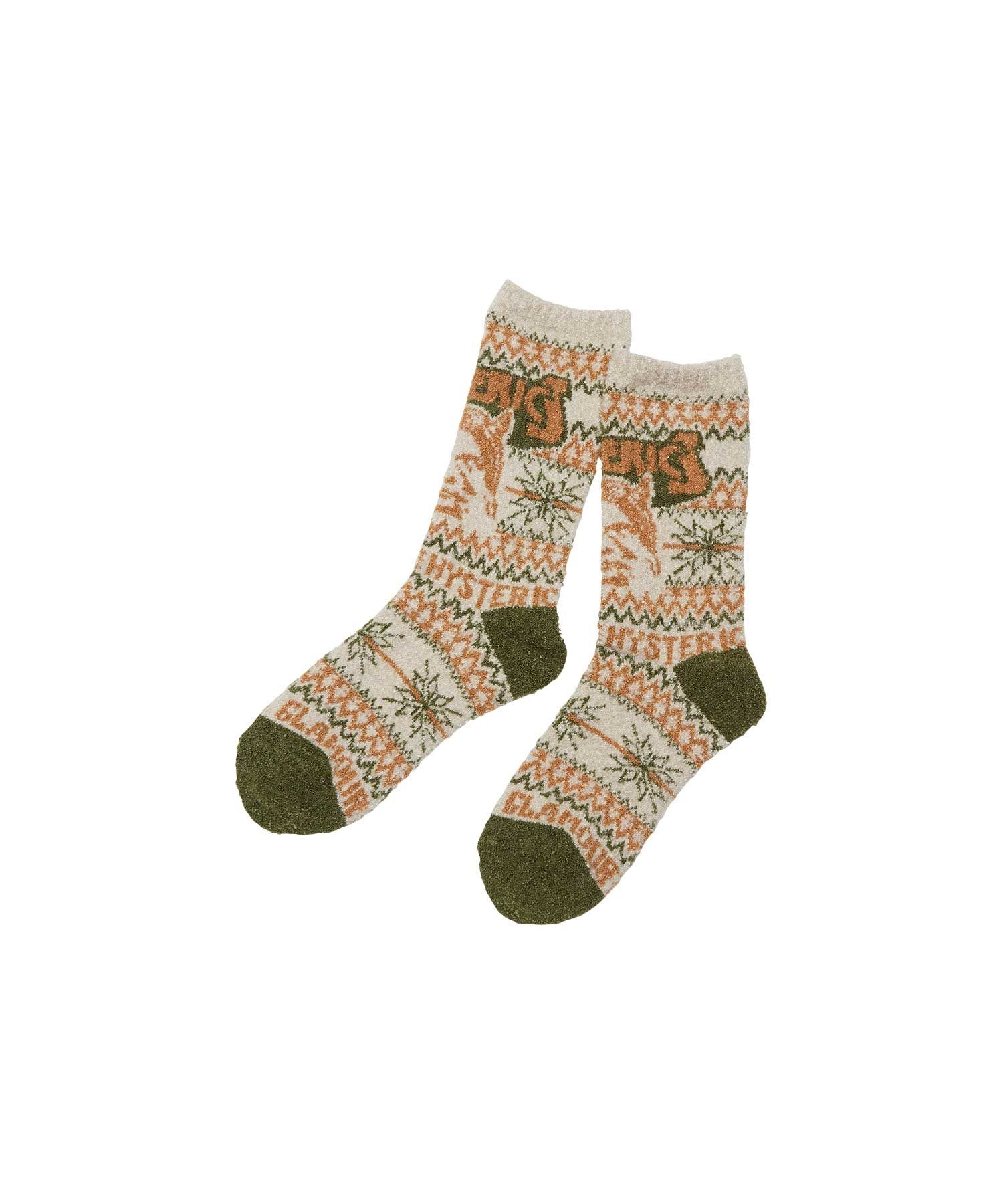 SEE NO EVIL ノルディック柄ソックス|HYSTERIC GLAMOUR WOMEN