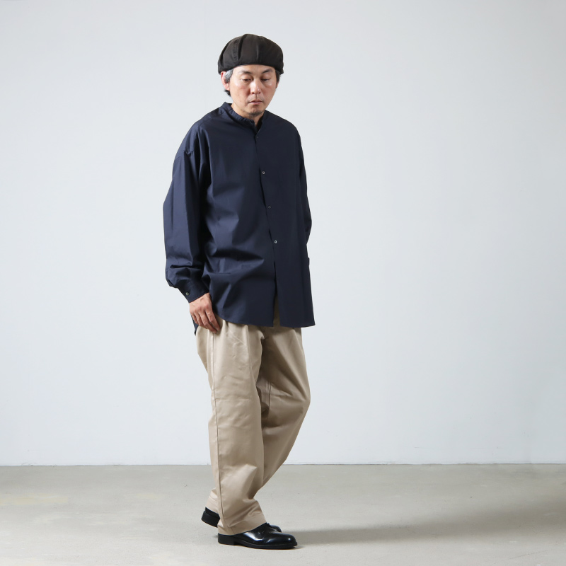 Graphpaper (グラフペーパー) Broad L/S Oversized Band Collar Shirt
