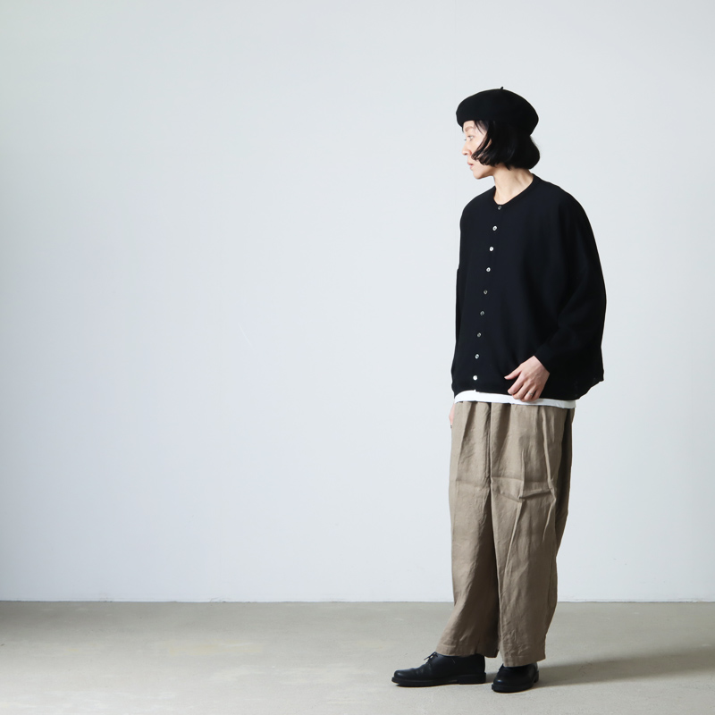 ICHI Antiquites (イチアンティークス) シルクリネンツイルワイドパンツ