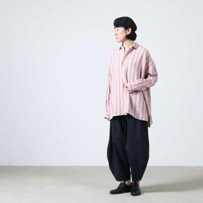 ICHI Antiquites (イチアンティークス) リネンコットンストライプシャツ