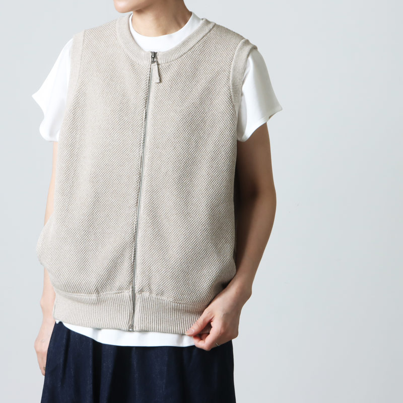 crepuscule (クレプスキュール) Moss Stitch Zip Vest size F / モス