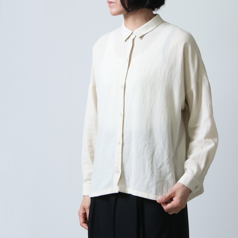 evameva (エヴァムエヴァ) cotton square shirts / コットンスクエアシャツ