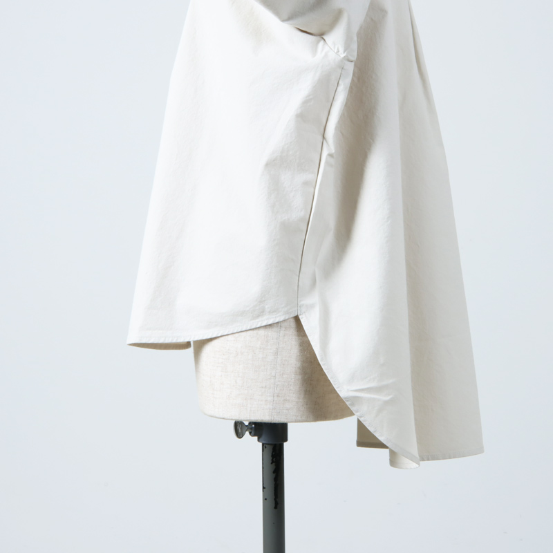 evameva (エヴァムエヴァ) cotton no collar shirt / コットンノー