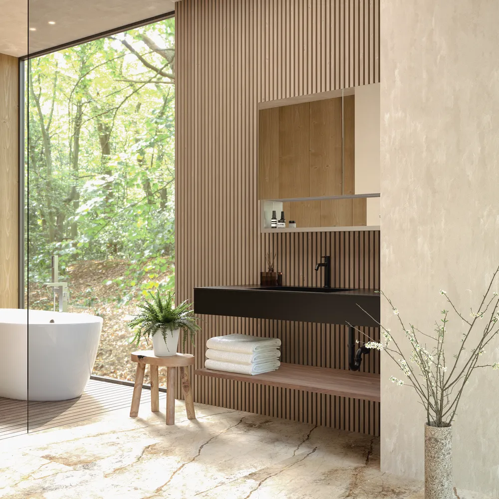 ラヴィタスW1200 ブラック×ウォールナット | 洗面台 | 住宅設備機器